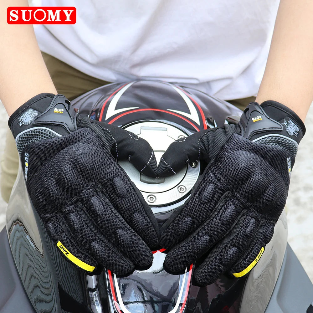 SUOMY Women Purple Motorcycle Gloves Touch Screen Full Finger Racing/Climbing/Cycling/Riding Sport Windproof Motocross Gloves