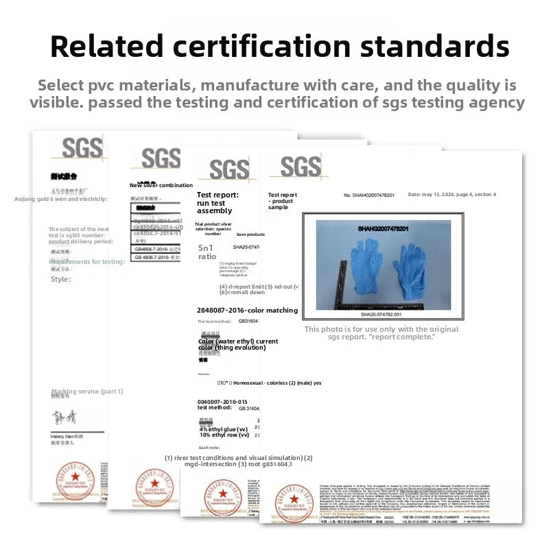 100PCS Nitrile Exam Gloves Heavy Duty Food Grade Latex & Powder Free High Elasticity for Medical Food Service Cleaning