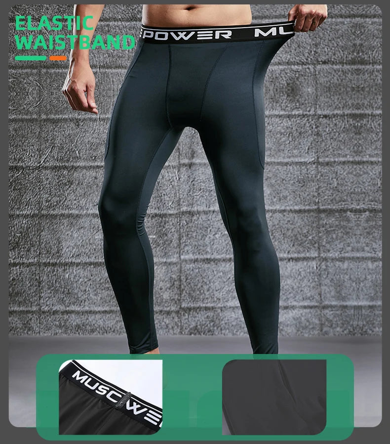 Gym Mens Fitness Running Sport Pants Athletics Tight Leggings Joggings Skinny Yoga Compression Trousers Lycra Sweatpants Dry Fit