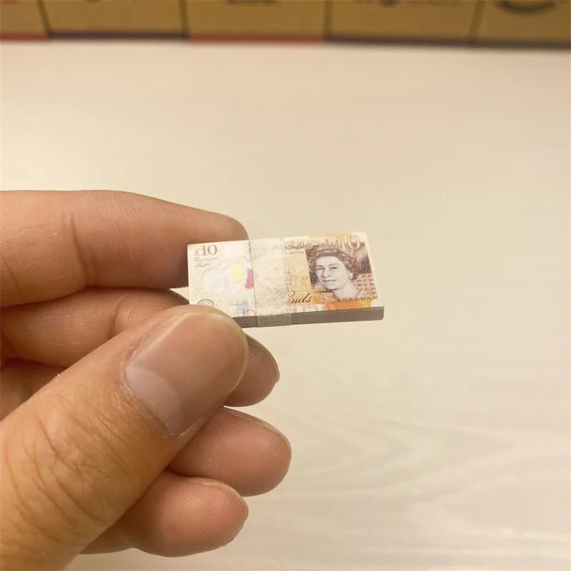 5PCS Dollar Euro Ticket Banknotes Prop Fake Money Mini Currency Banknote Model Kids Dollhouse Miniature Props Toy Floss Decorate