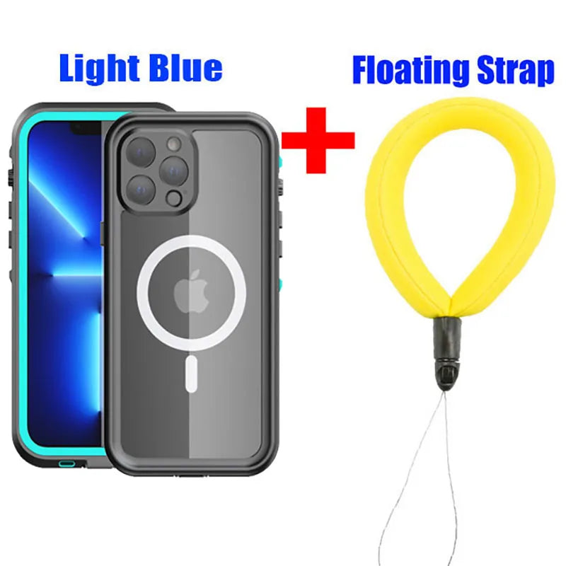 Magnetic Charging IP68 Waterproof Case For Apple iPhone 16 15 14 13 Pro Max Plus Drop proof Cover Diving Swim outdoor sport