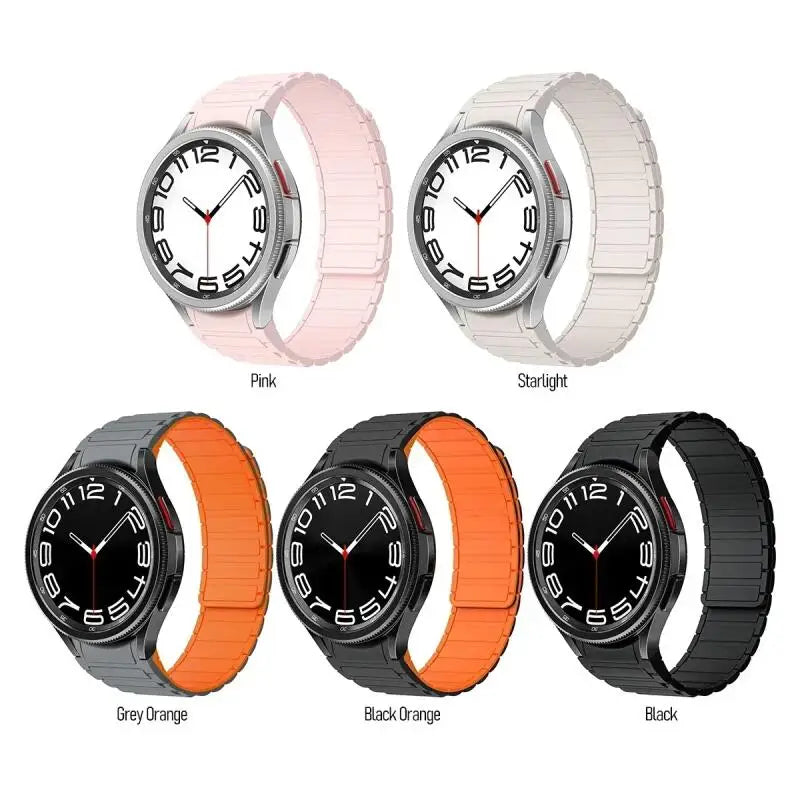 Silicone Strap For Samsung Galaxy Watch 7/6/5/4 40mm 44mm 4 6 Classic 42mm 46mm 47mm 43mm Magnetic Bracelet Watch 5Pro 45mm Belt