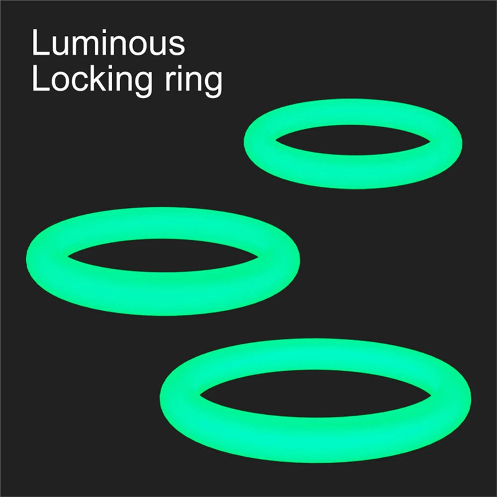 Silicone Penis Ring Set Sex Toys for Men 3 PCS Silicone Luminous Locking Ring Delayed Ejaculation for Men Adult Sex Toys