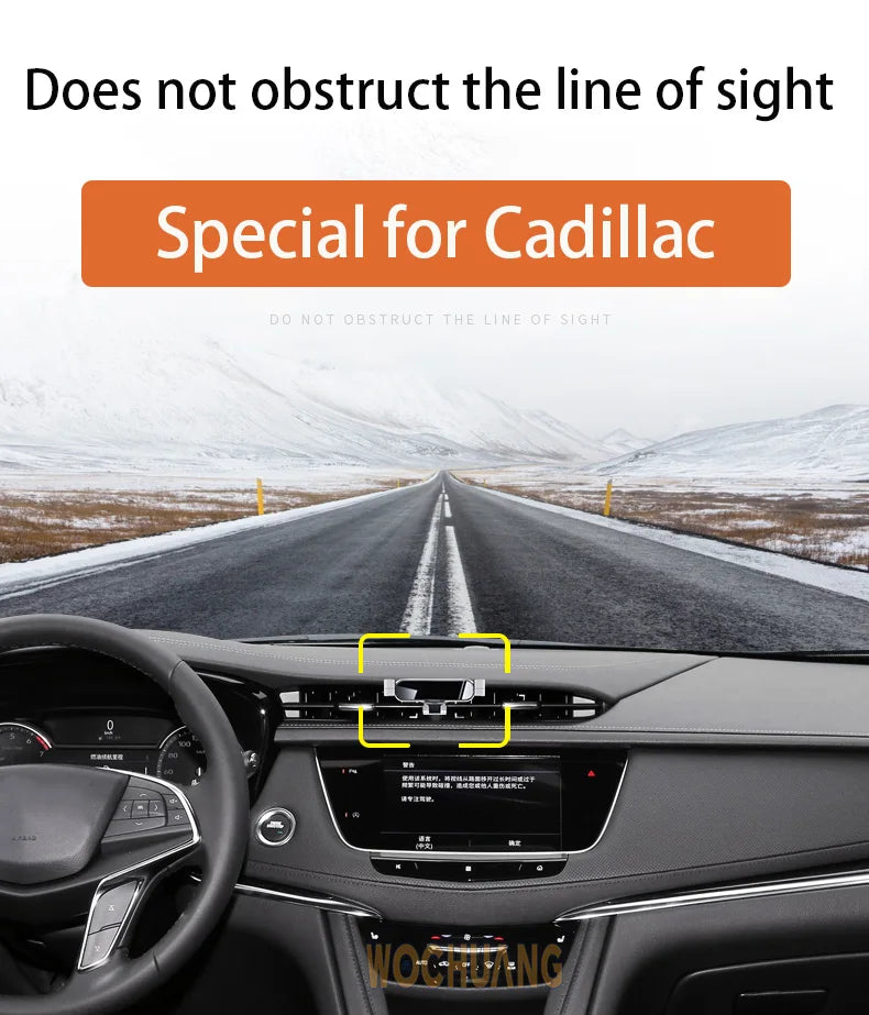 Car Phone Holder For Cadillac SRX 2010-2022 GPS Special Gravity Navigation Mobile Bracket 360 Degree Rotating Stand Accessories