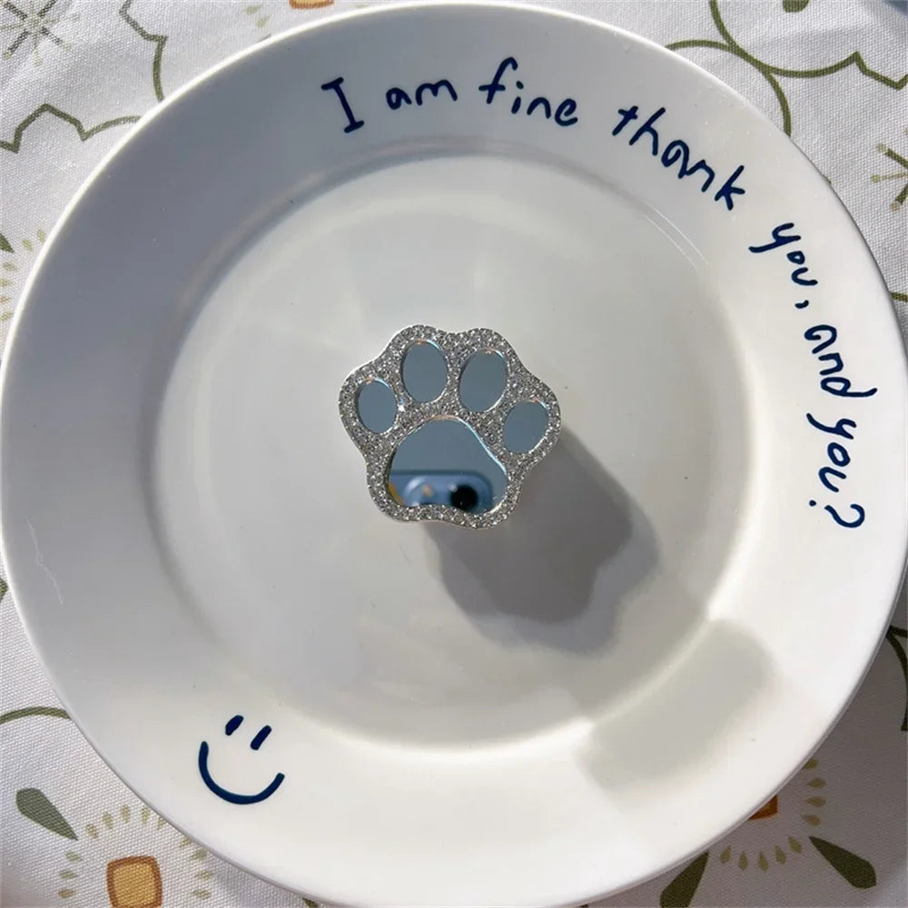 INS Korea 3D Diamond Mirror Griptok Bracket For iPhone 16 15 Lovely Macaron Universal Phone Holder Ring Support Stand Grip Tok