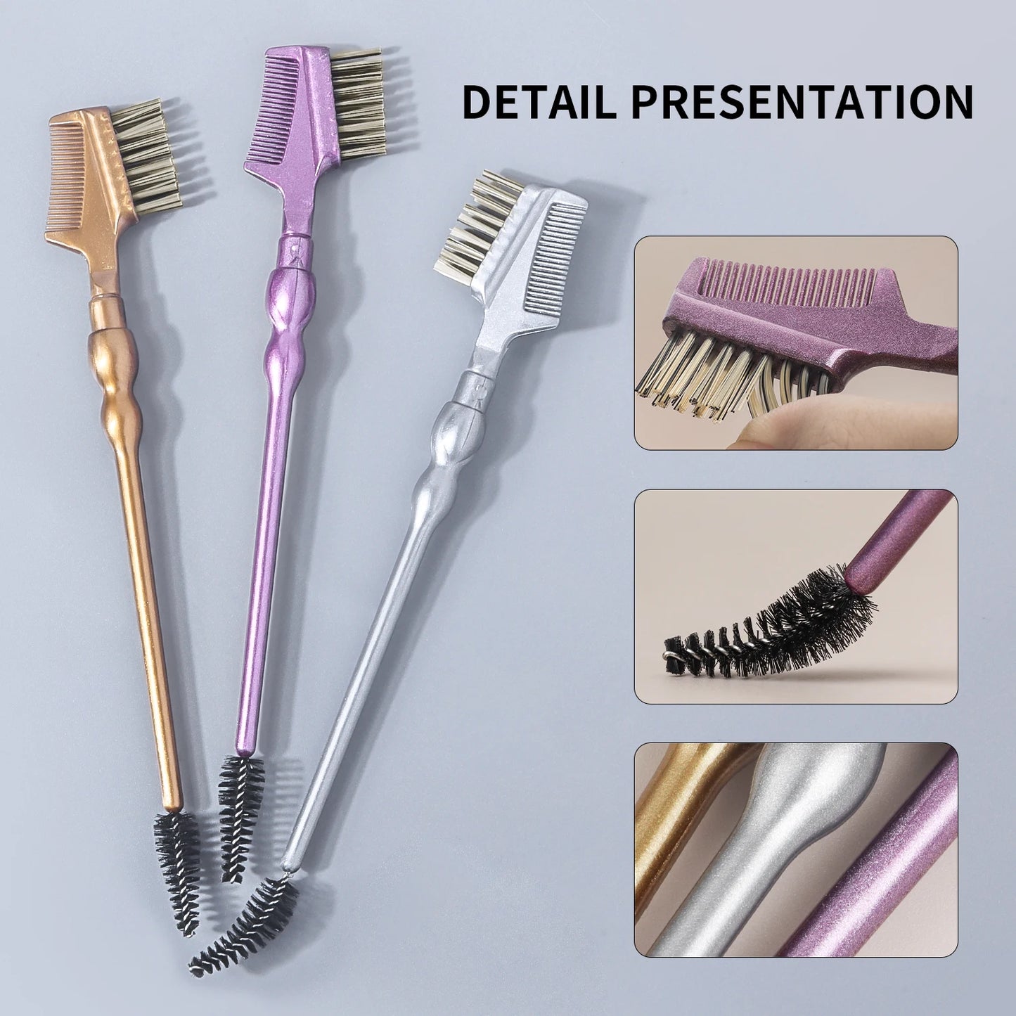 eyebrow brush and Eyelash brush,1pcs Creative Multifunctional Double headed Cosmetic Brush for Women Eye Brow Shaper