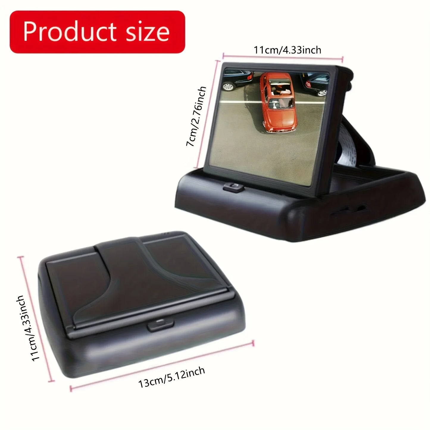 Easy-To-Install 4.3inch Led Night Vision Car Reversing Camera with Foldable Lcd Display - Enhance Reversing Safety