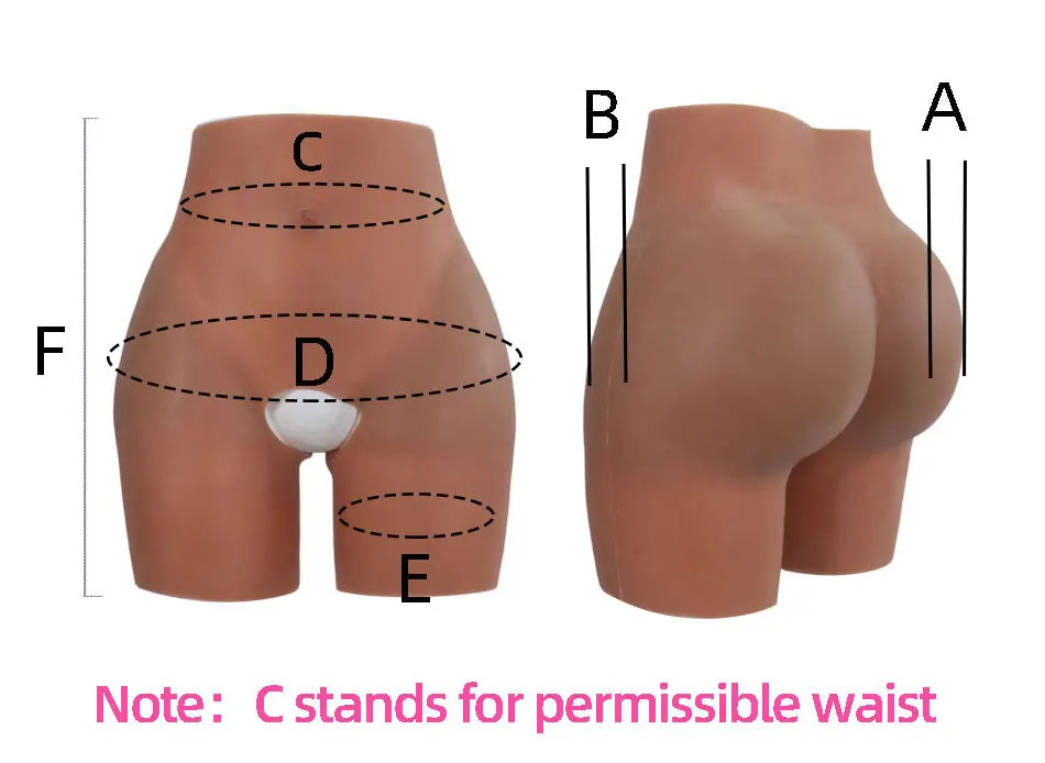 YUERUGOU Oversize Crossdresser Silicone Shape wear Realistic Hip pads and Butt Pads Flexible Hip Enhancer Panties for Drag Queen