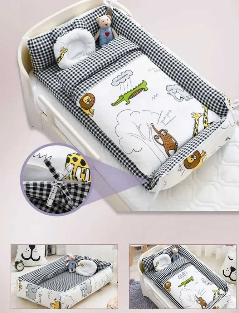 Newborn Bed Folding Baby Sleeping Nest Crib Travel Playpen Mattress Child Toddler Playpens Photography Cama Bebe with Pillow