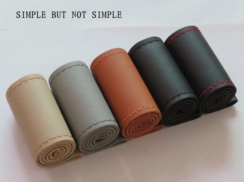 DIY Soft Fiber Leather Steering Wheel Covers Universal braid Car steering-wheel With Needles And Thread Interior accessories