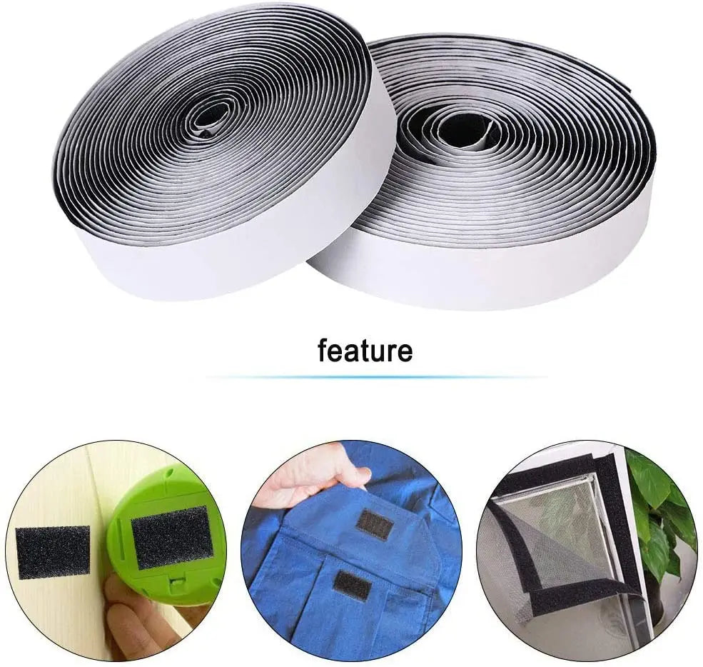 10Meters Strong Self Adhesive Hook and Loop Fastener Tape Magic Strips Industrial Strength Sticky Fastener DIY Craft Accessories