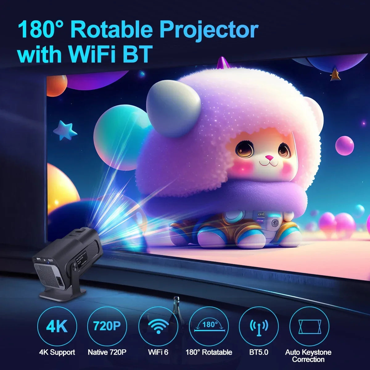 Magcubic 4K Android 11 Projector Native 1080P 390ANSI 320HY Dual Wifi6 BT5.0 1920*1080P Cinema portable Projetor upgrated