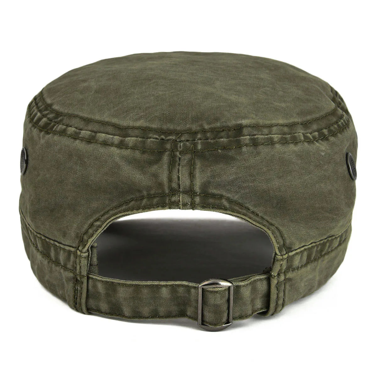VOBOOM Washed Cotton Military Cadet Army Caps for Men Unique Design Adjustable Vintage Flat Top Hats with Air Hole