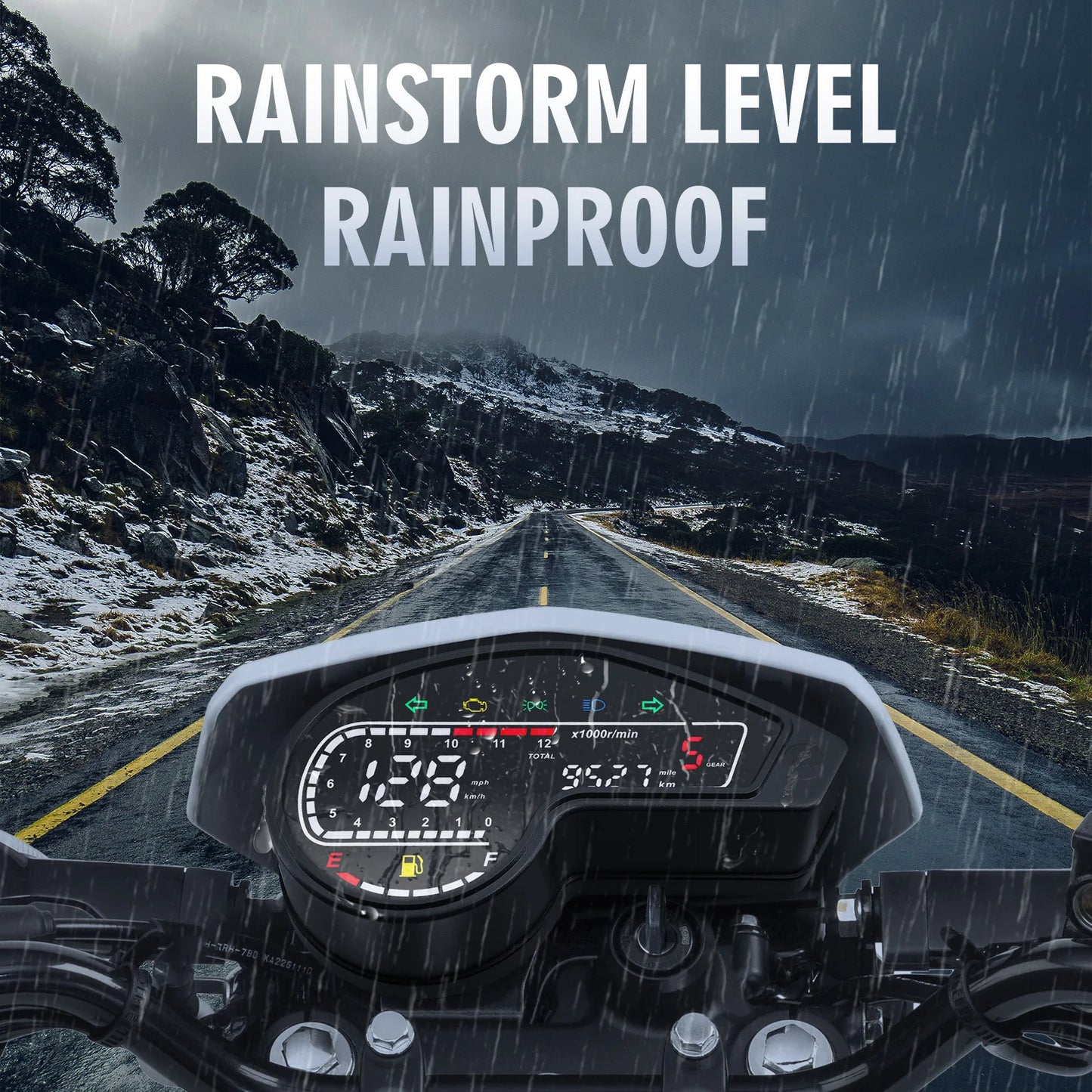 12V Motorcycle Speedometer Multifunctional LED Digital Speed Gauge Waterproof Odometer for Honda NXR150 NXR125 Bros 2003-2014