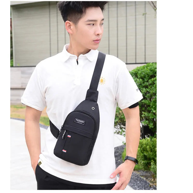 Chest Bag New Men Simple Nylon Fashion Waterproof One Shoulder Crossbody Bag