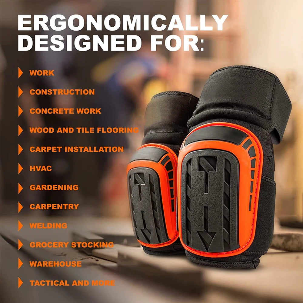 Comfortable Gel Cushion and Adjustable Straps for Working, Gardning Professional Heavy Duty EVA Foam Padding Knee Pads