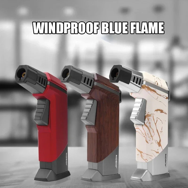 JOBON Multiple-uses Spray Gun Welding Gun Windproof Strong Blue Flame Gun Lighter with Flame Lock Non-slip Base Ignition Gadgets
