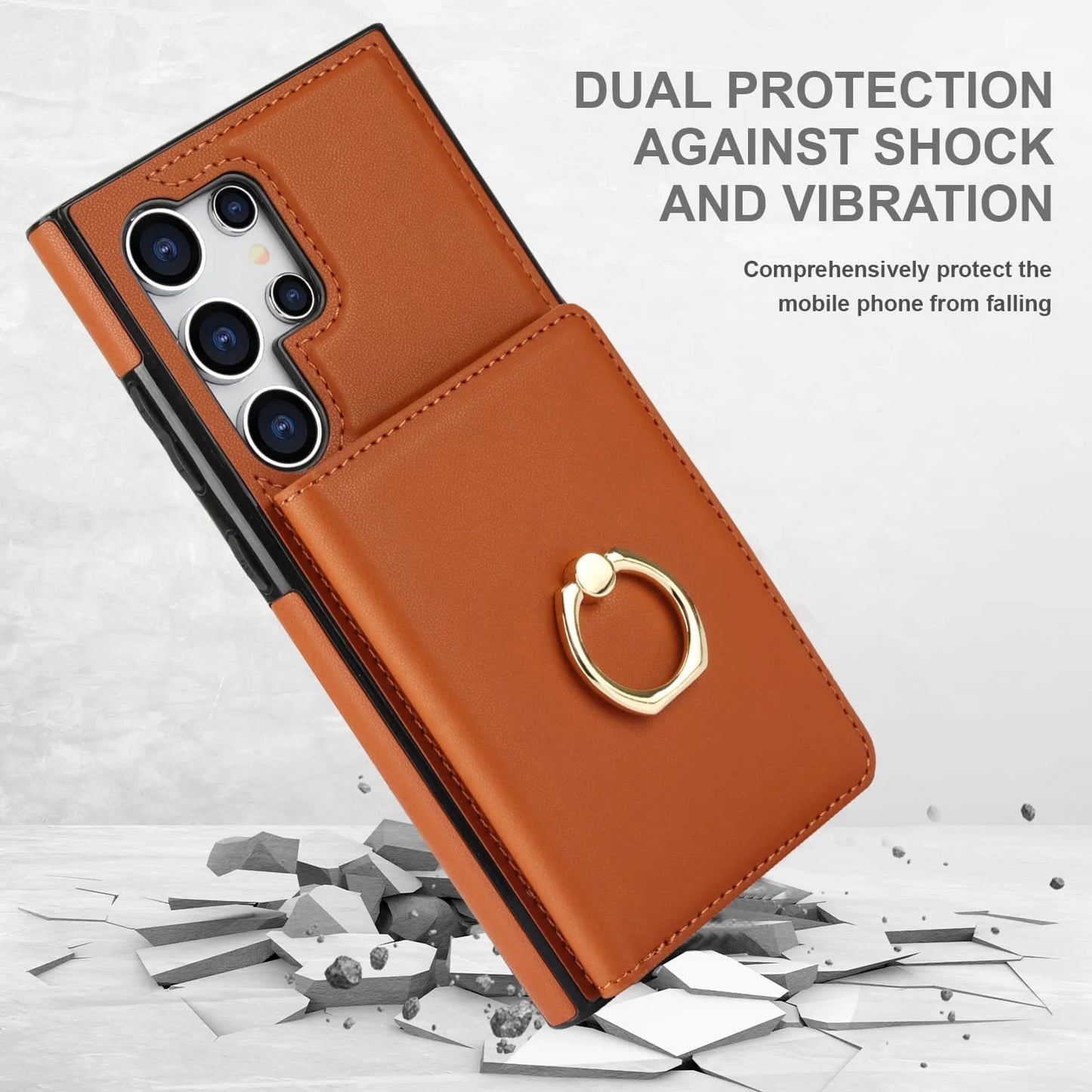 Wallet Case with Card Holder, 360° Rotation Ring Kickstand Magnetic Clasp for Samsung Galaxy S25 S24/S23/S22/S21 Ultra/Note 20