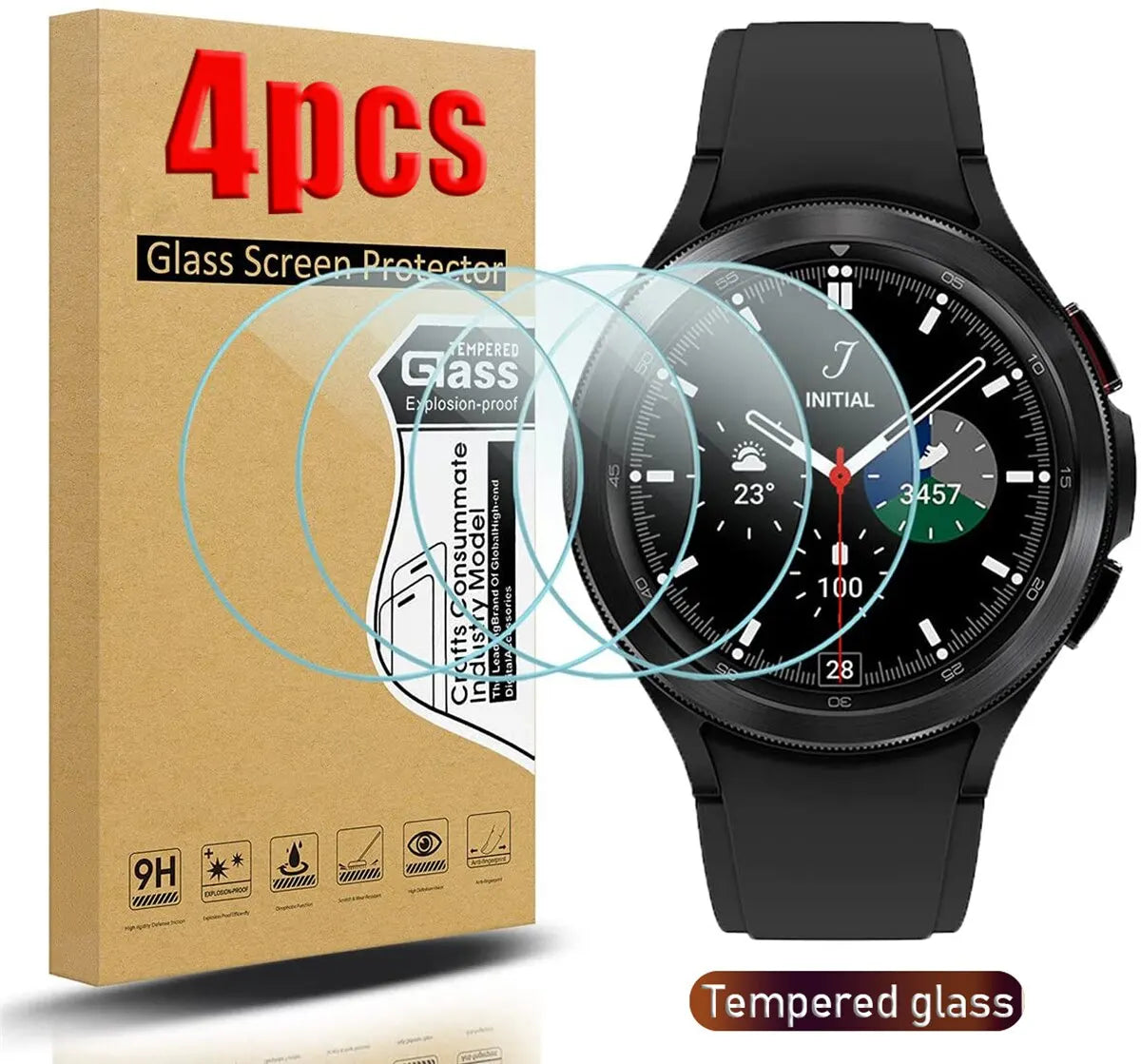 9H Tempered Glass for Samsung Galaxy Watch 4 40mm Classic Watch 3 Anti Scrach Film HD Screen Protectors