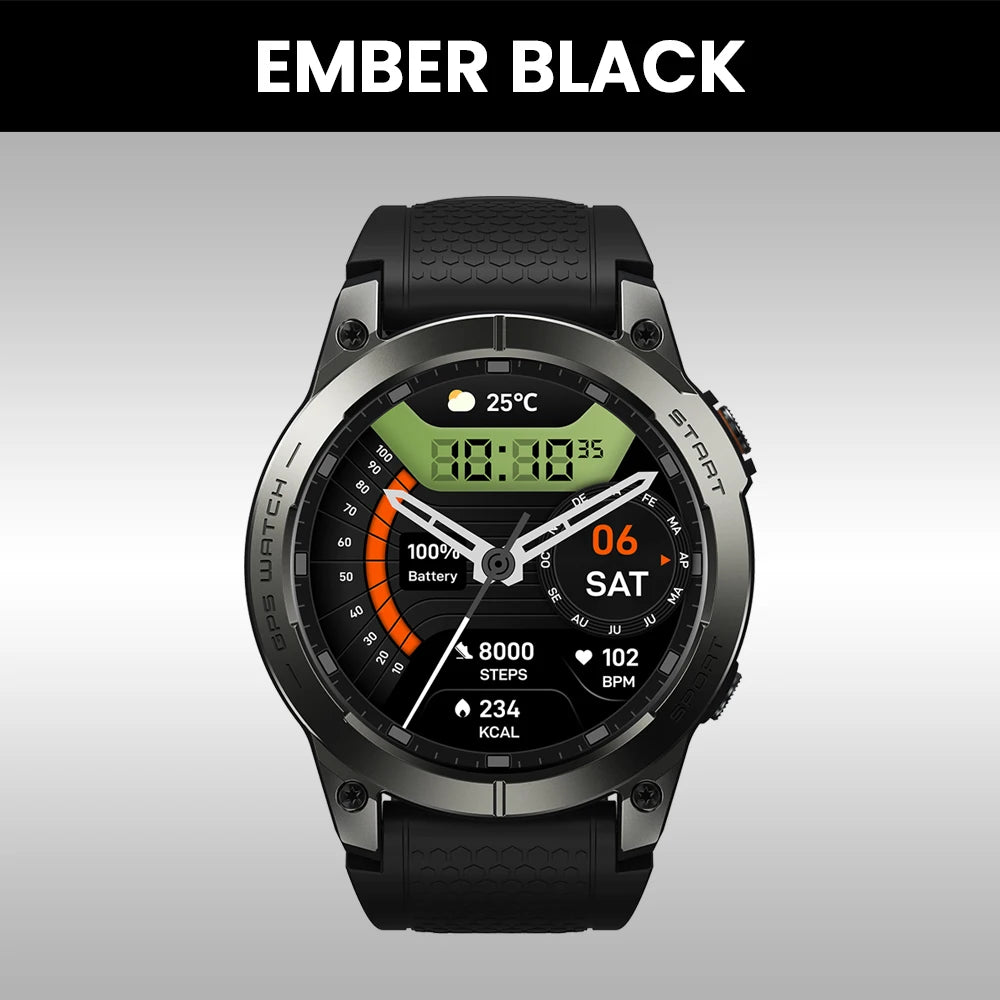 [2024 World Premiere] Zeblaze Stratos 3 Pro GPS Smart Watch Built-in GPS 1.43'' AMOLED Display Bluetooth Phone Calls For Man