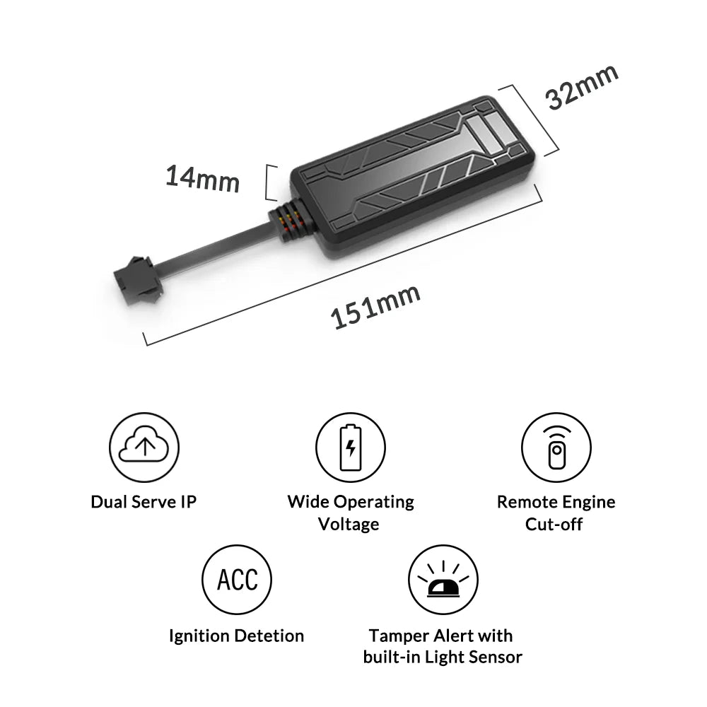 GPS Tracker Vehicle GPS Tracking Device for Car Motorcycle Mini GPS GSM ACC Alerts with Free Real Time Tracking APP with Relay