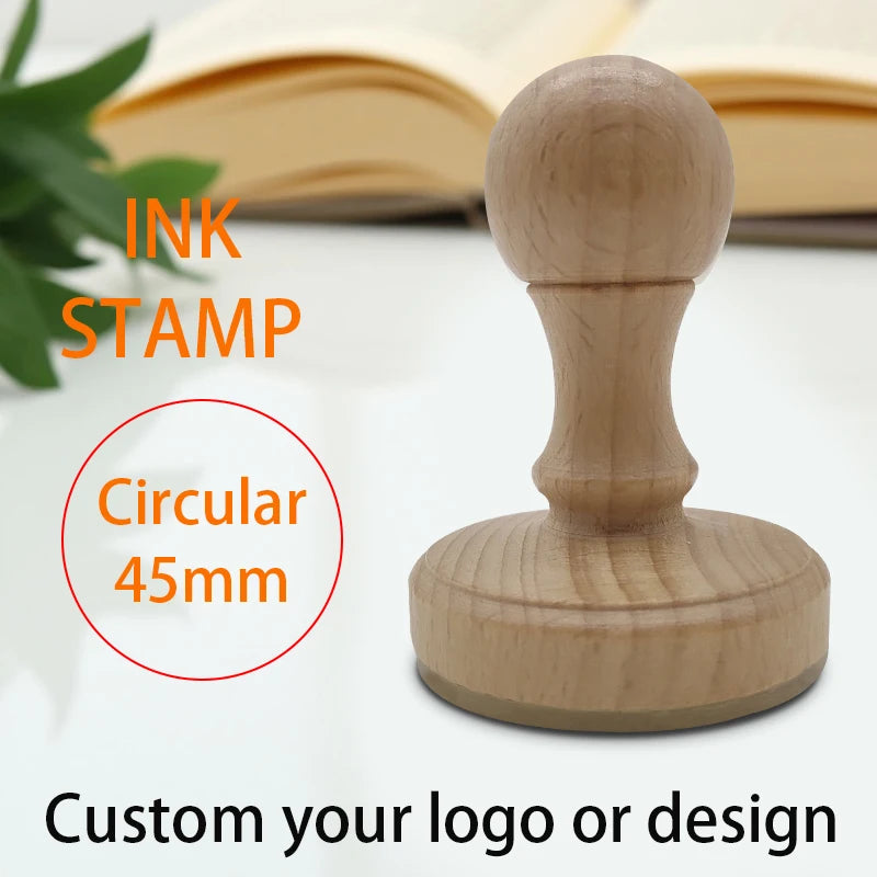 Custom Wooden Stamp Seal Personalized Logo Wedding Party Packaging Stamp Company Address&Name Self Inking Rubber Stamp Artwork