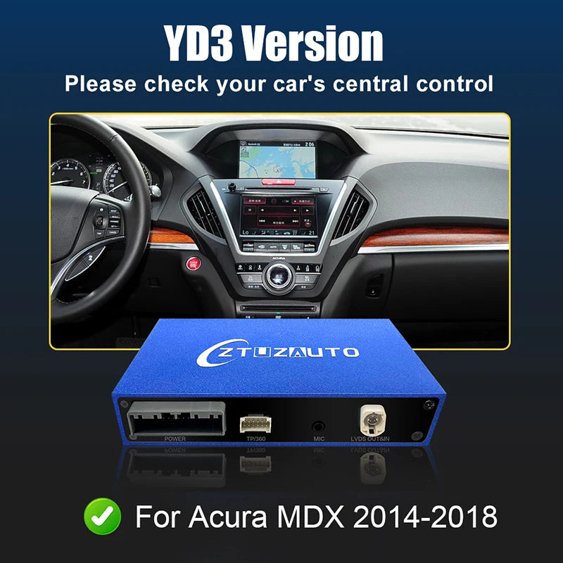 Car Ai Box Wireless Apple Carplay Android Auto For Acura YD3 MDX RDX TLX ILX RLX Honda Odyssey Original Screen Support Mirroring