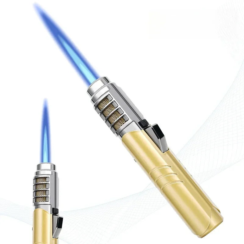 2100° Spray Gun Lighter Metal Outdoor Windproof Blue Strong Flame Spray Gun Lighter Suitable for Kitchen BBQ with Safety Lock