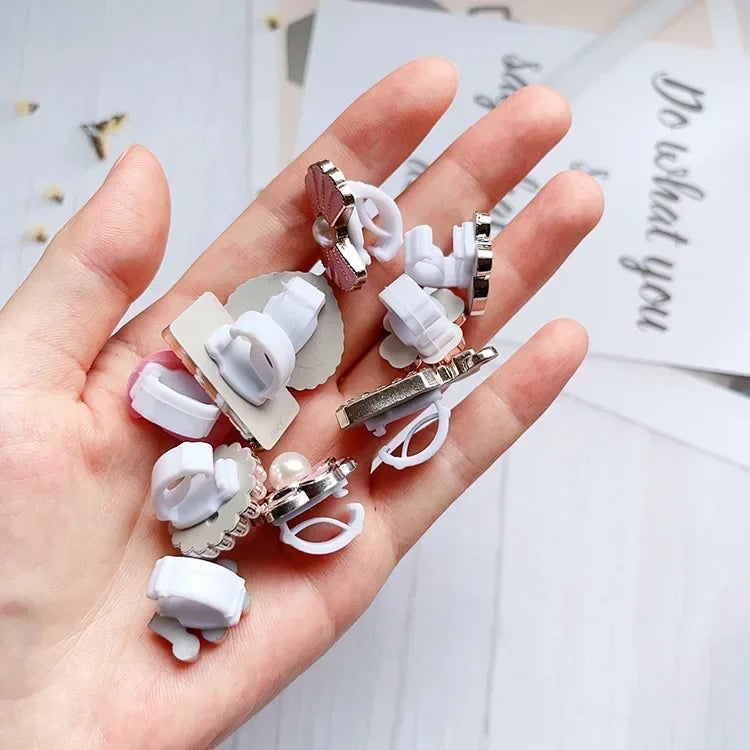 14Pcs NEW Pink Shoe Buckle Shoe Lace Charms for Sneaker Pearl Heart Shoe Lace Decoration Charms Fashion DIY Shoe Accessories
