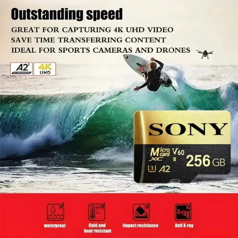 -Original-Sony-2TB Micro TF SD Card 1TB SD Memory Card 128GB 256GB U3 4K Full HD TF Memory Flash Cards for Xiaomi Phone Computer