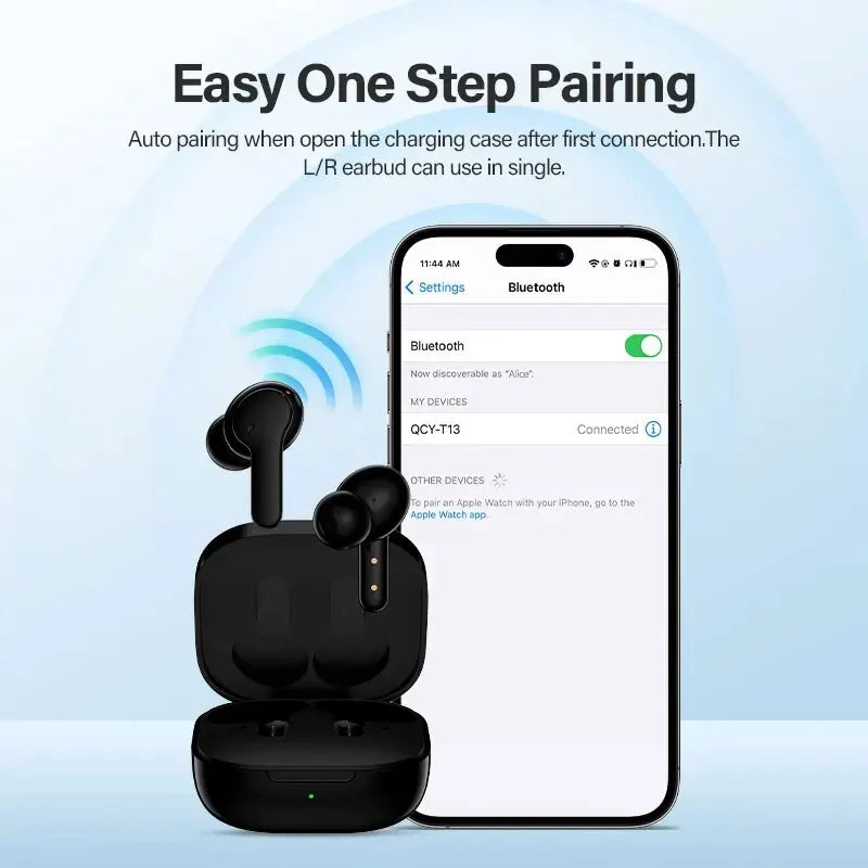 QCY T13 Wireless Earphones Bluetooth 5.1 TWS Earbuds 4 Mic ENC HD Call Headset Long Standby 40H Smart Touch Control Headphones