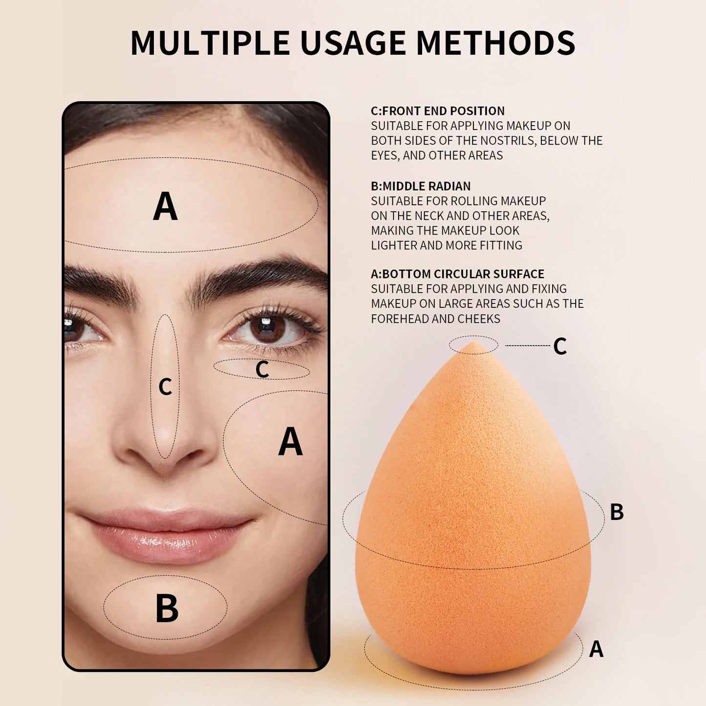 Makeup Brush Sets,12pcs Plastic Simple two styles of beauty eggs and makeup puffs multifunctional Makeup Brush for Dres