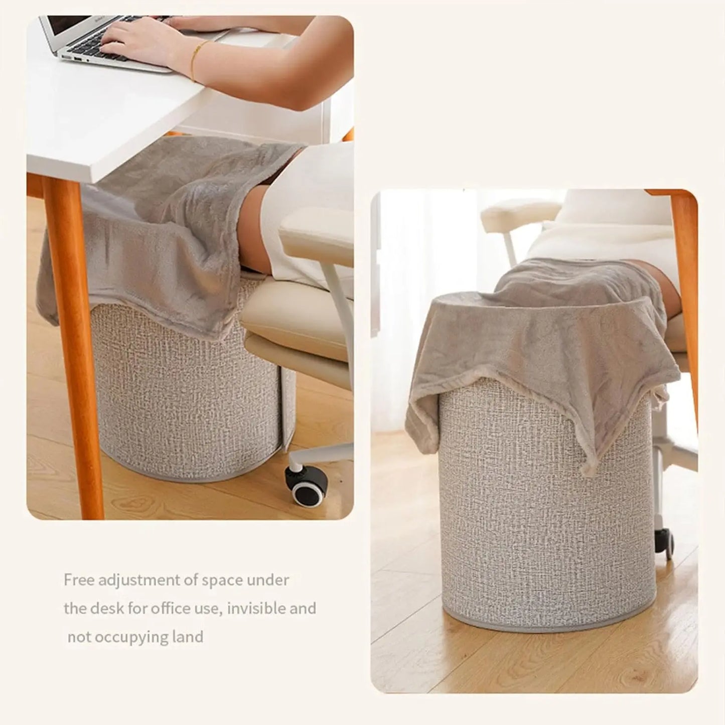 Electric Foot Heater Under Desk Silent Foldable Leg Warmer Thermostat Auto Shut Off Timer Office Home EU/UK Plug