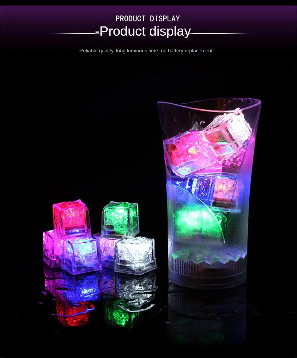 1PCS Colorful Ice Cubes Night Light Touch Sensor Liquid Induction Luminous Ice Cubes Universal Flashing LED Lights