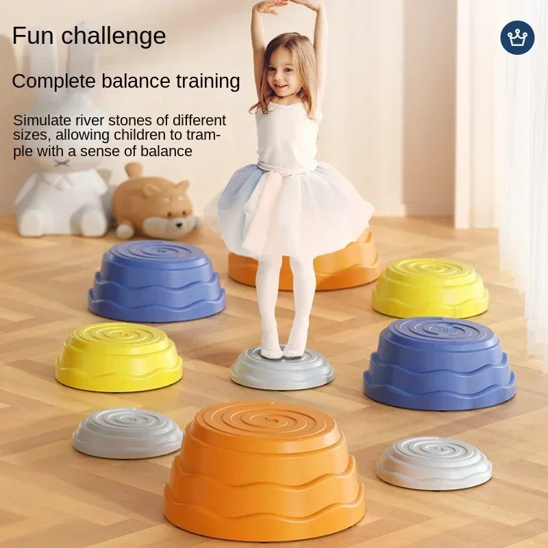 Six Children Cross The River Stone Sense System Training Equipment Kindergarten Early Education Training Balance Treadle Toys