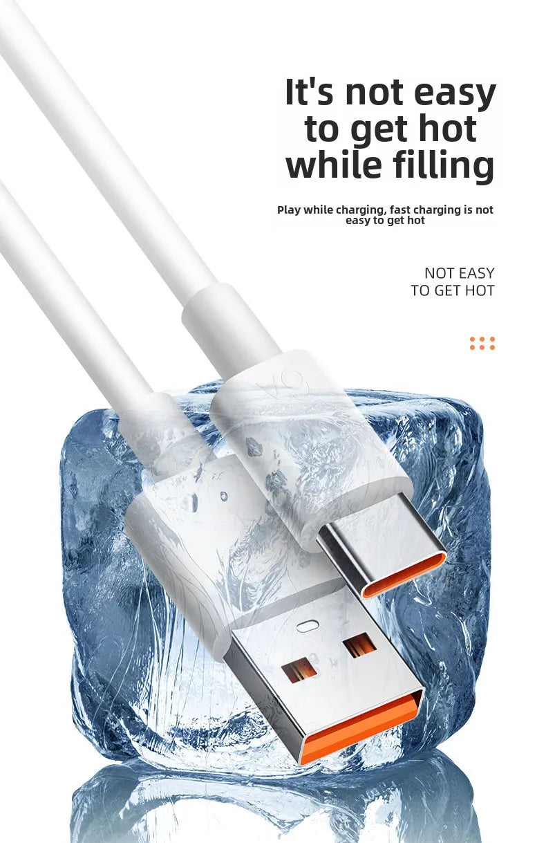 Suitable For Android Phone 6A Charging Cable,Universal 66W Data Cable,Type-C Super Fast Charging,Not Suitable For iPhone
