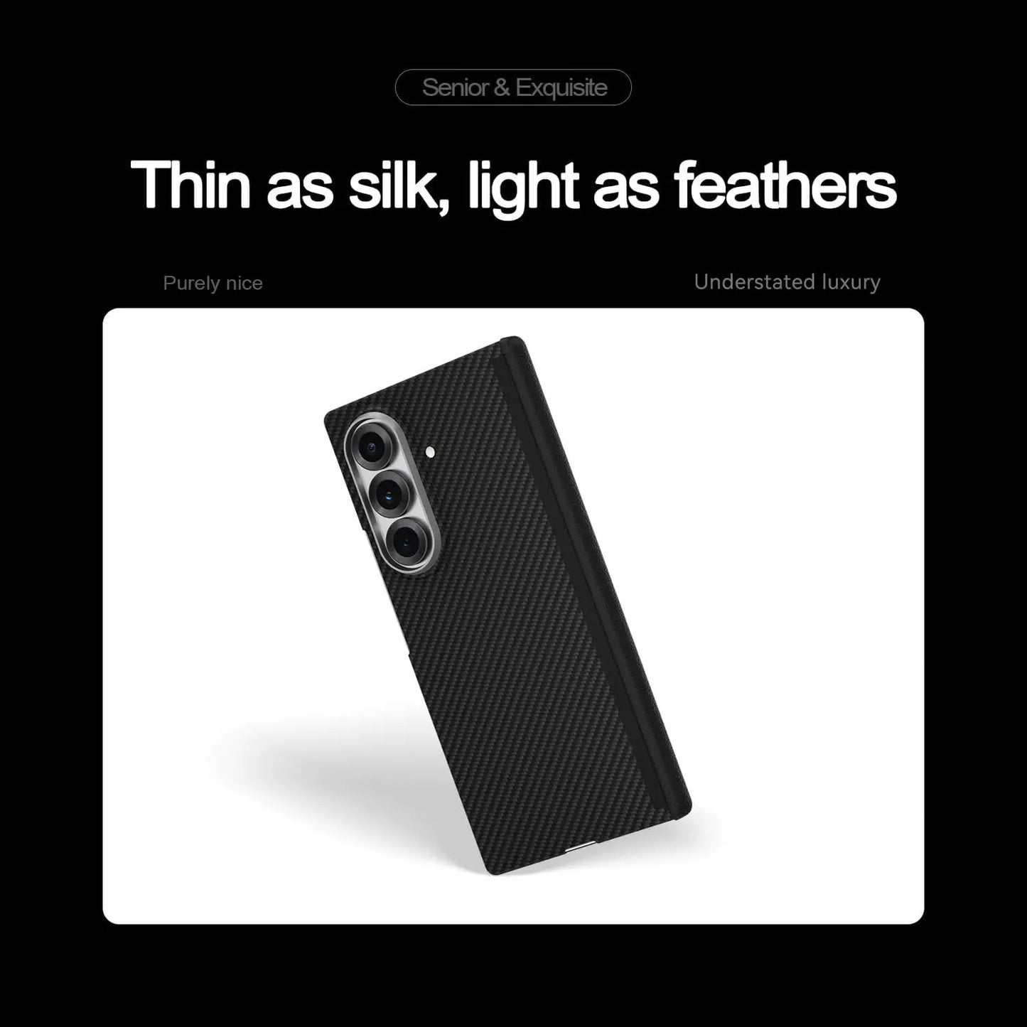 Magnetic MagSafe Case for Samsung Galaxy Z Fold 7 W26 Aramid Carbon Fiber Cover Ultra-Thin Lightweight Armor W26Protective Cover