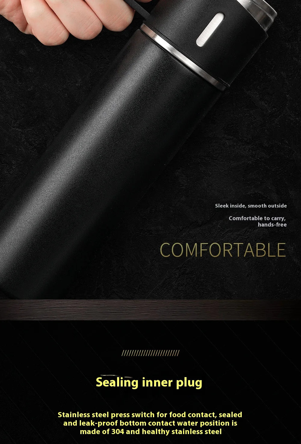 500ML 304 Stainless Steel Vacuum Thermos Gift Set Office Business Style Cup Thermos Portable Flask Thermos Flask