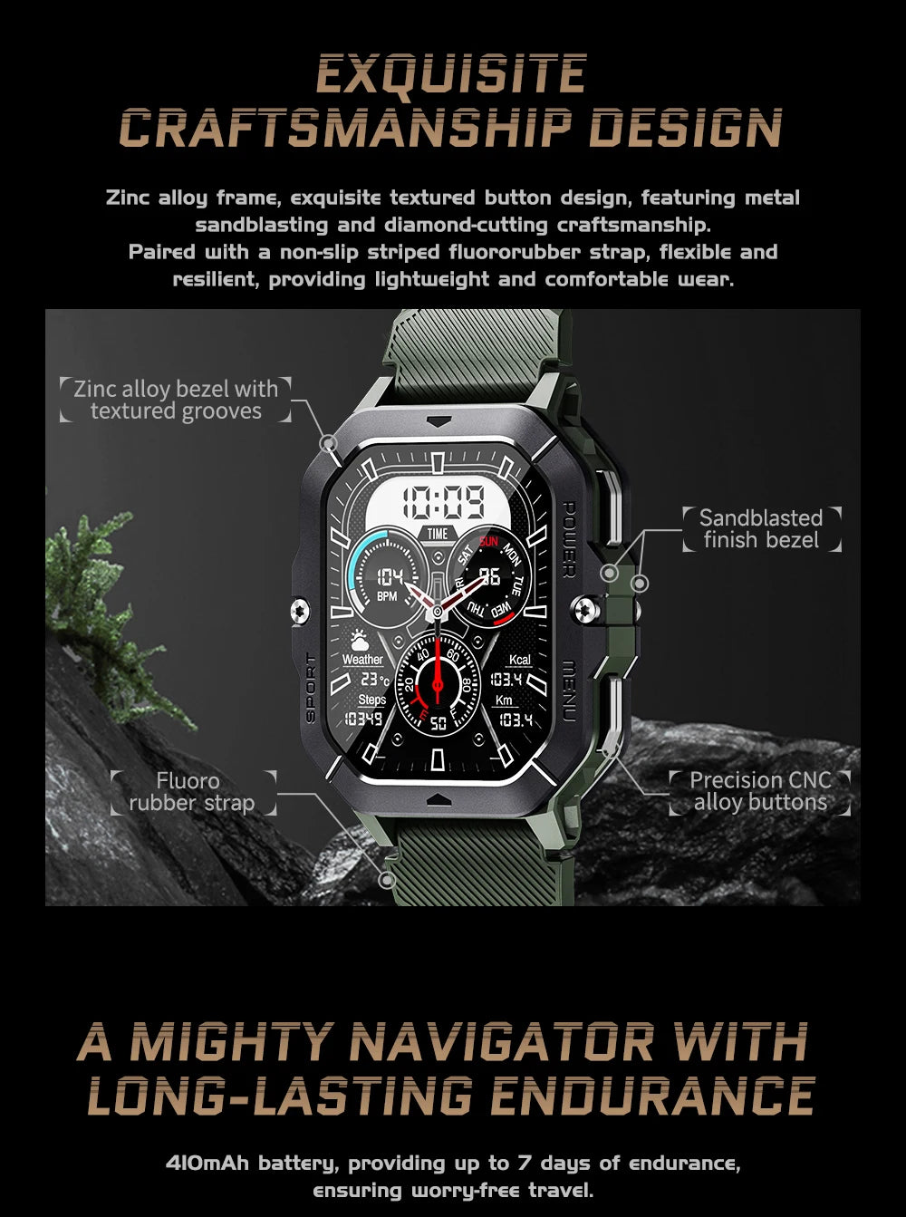 LEMFO C28 Military Smart Watch Men 2024 Outdoor IP68 Waterproof Heart Rate Blood Oxygen Monitor Smartwatch Original 2.02 Inch