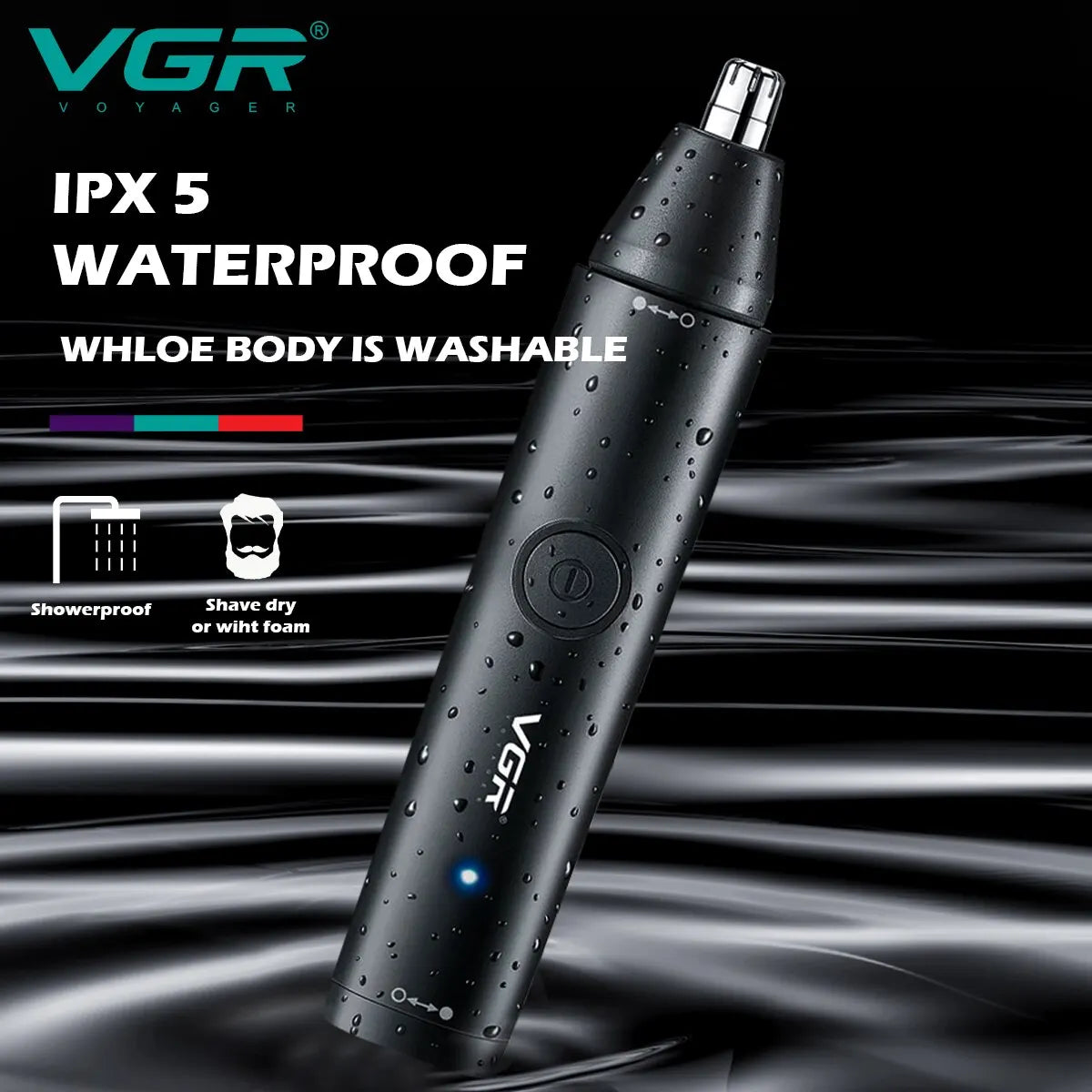 VGR Nose Hair Trimmer Professional Mini Hair Trimmer Electric Nose Trimmer 2 In 1 Rechargeable Waterproof V 613