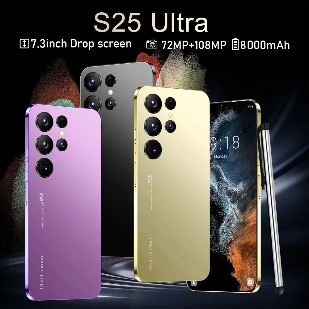 HOT 2025 new S25 Ultra original intelligent 5G dual card dual standby Android 14 system global version 108MP 8000mAh battery