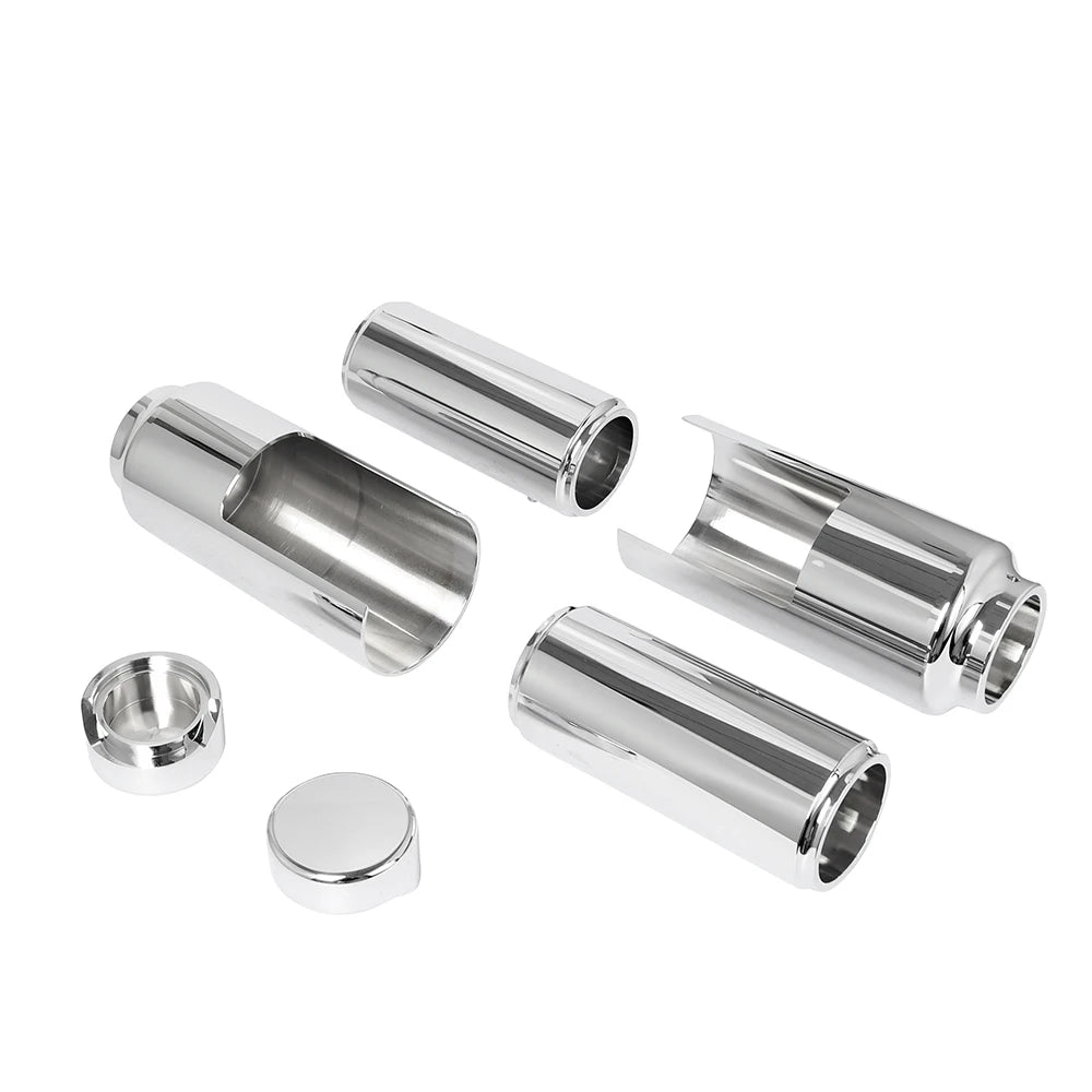 Black/ Chrome Motorcycle Front Upper Lower Fork Cover Tube Cap Set Aluminum For Harley Softail FXBR/S Breakout 107 114 2018-2022