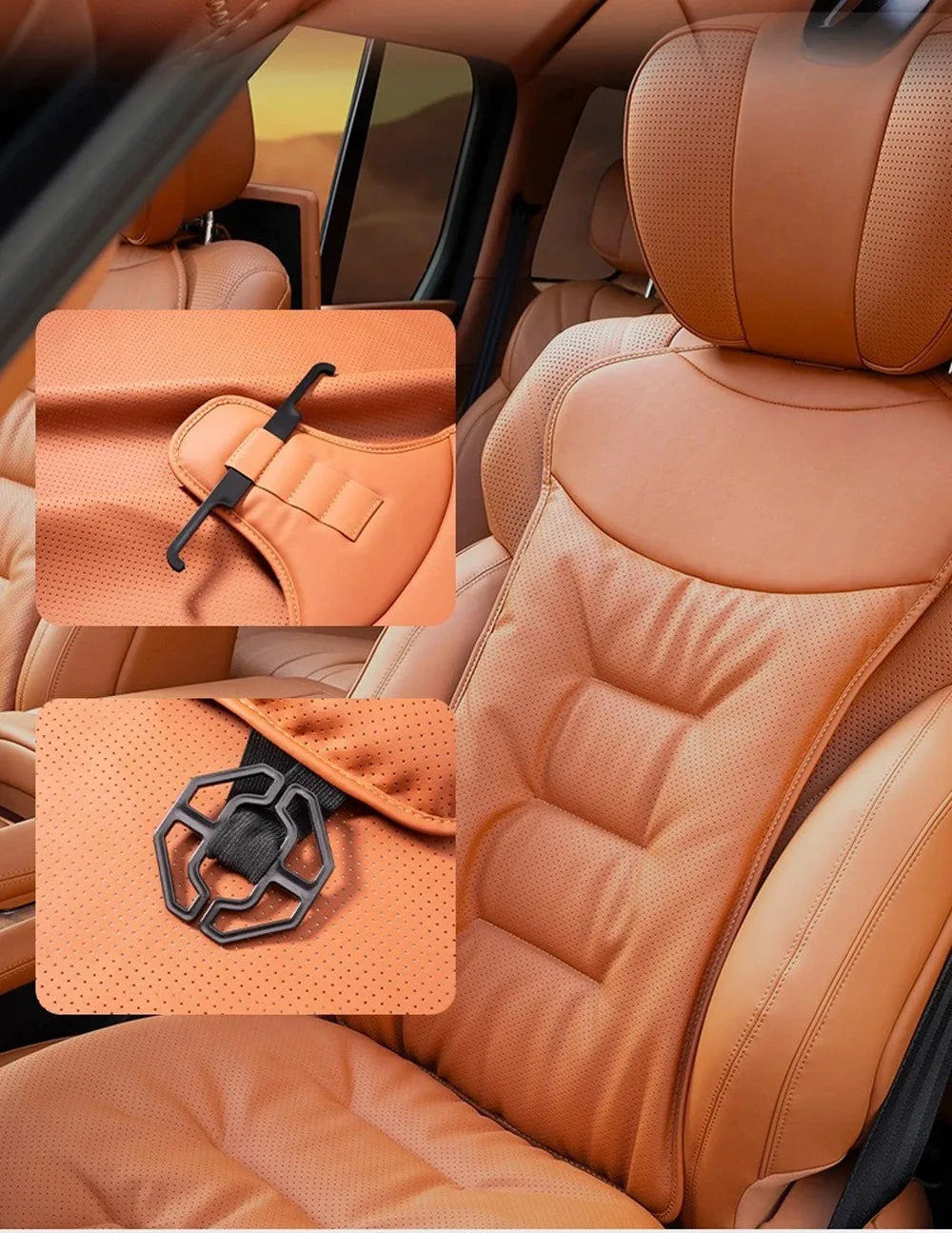 Car Seat Cushion Premium Comfortable Leather Car Seat Cushion Thickened Non-slip Single Piece Front and Rear Seat Cushion