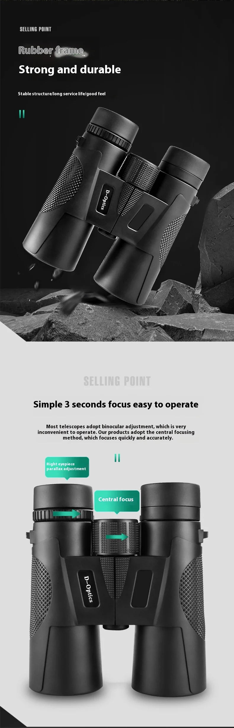 12X42 Binoculars Adults High Powered Professional FMC Lens Central Focus Wide Angle Ideal for Bird Watching Camping