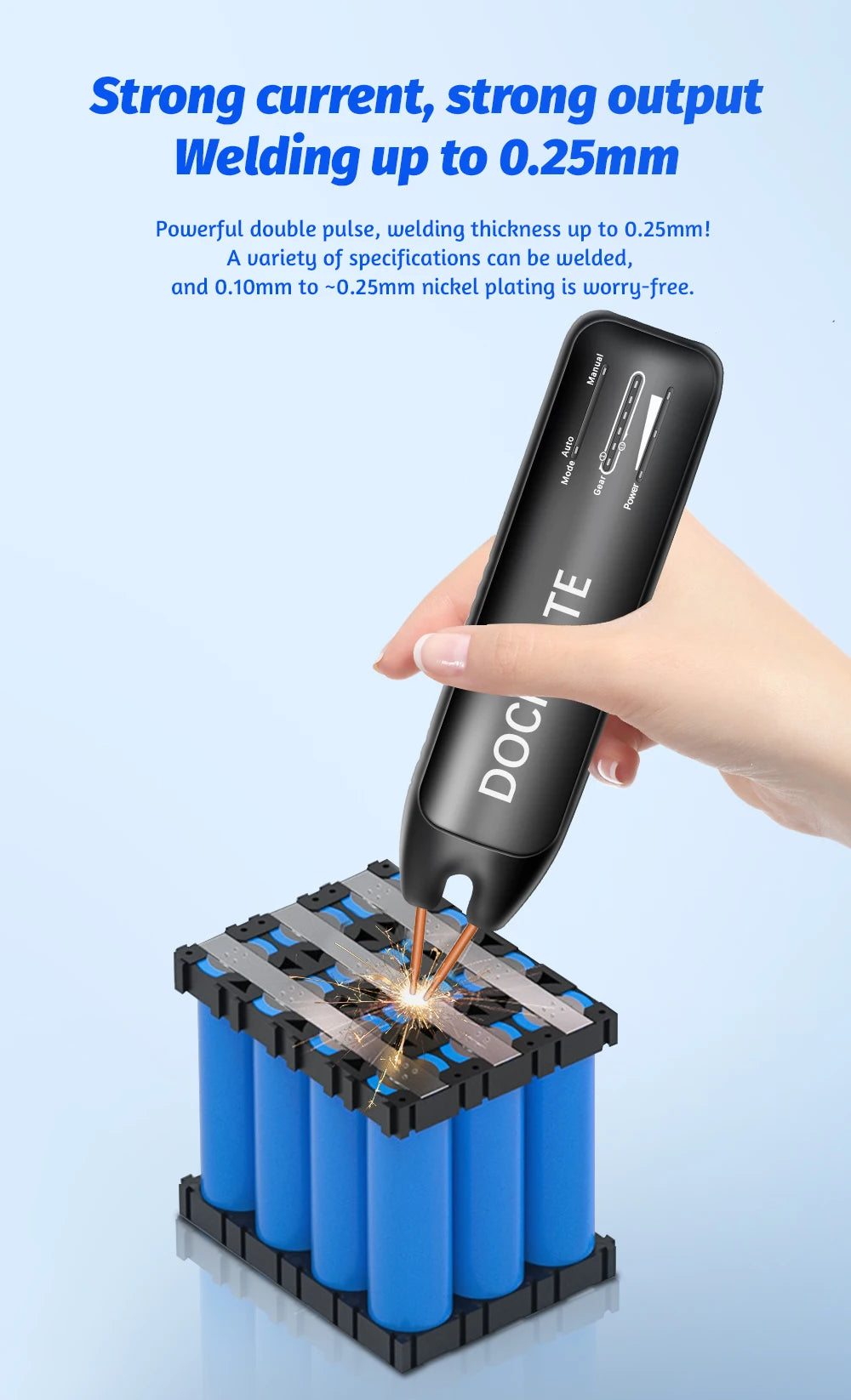 Docreate Color screen portable handheld small spot welder 18650 mobile phone lithium battery nickel plate collision welding