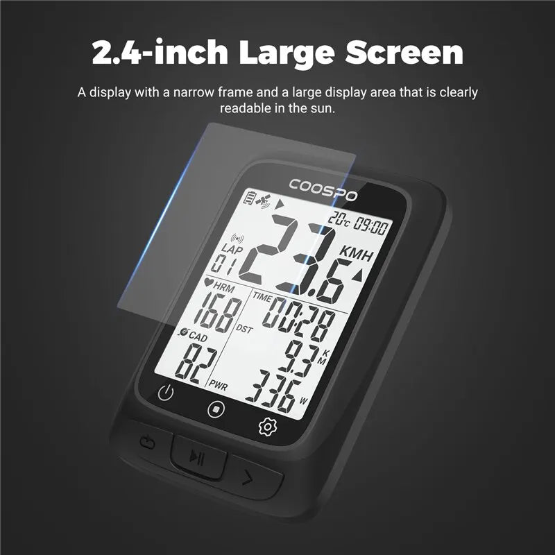 COOSPO BC26/BC107 Bike Computer GPS Wireless Bicycle Cycling Odometer Speedometer 2.4"FSTN Bluetooth5.0 ANT+ Waterproof GPS BDS