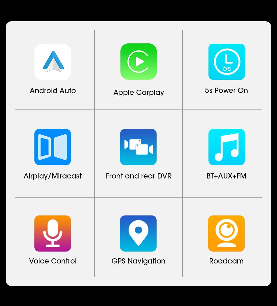 Vtopek 11.26'' Car DVR 4K Front Cam 1080P Rear Cam Touch Screen Wireless Carplay Android Auto Dual Recording Smart Car Player