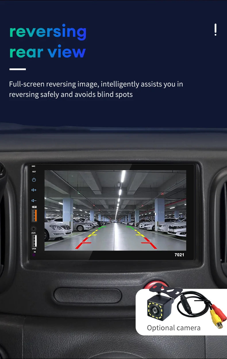 Acodo 7Inch Carplay Android Auto Player Dual USB Capacitive Screen Touch HD Car MP5 Player USB FM Bluetooth TF Card Touch Screen