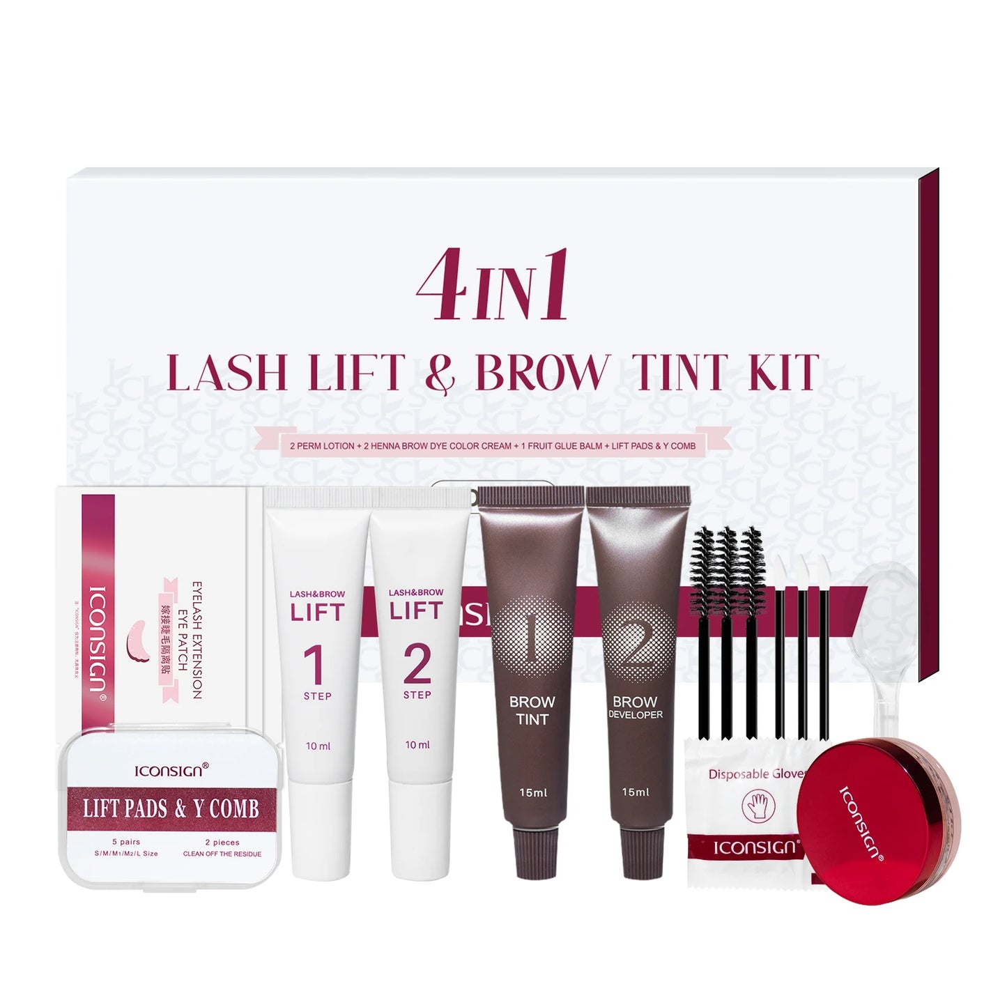 ICONSIGN Lash Lift Kit,Eyelash Perm Kit,Lash Lift and Tint Kit Professional Eyebrows Dye Lash Extension Set Semi-Permanent