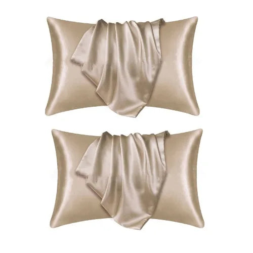 "Luxury Satin Pillowcase Set - Silk Feel for Hair & Skin Care | Anti-Frizz Bedding - Elegant Home Decor Cushion Covers"